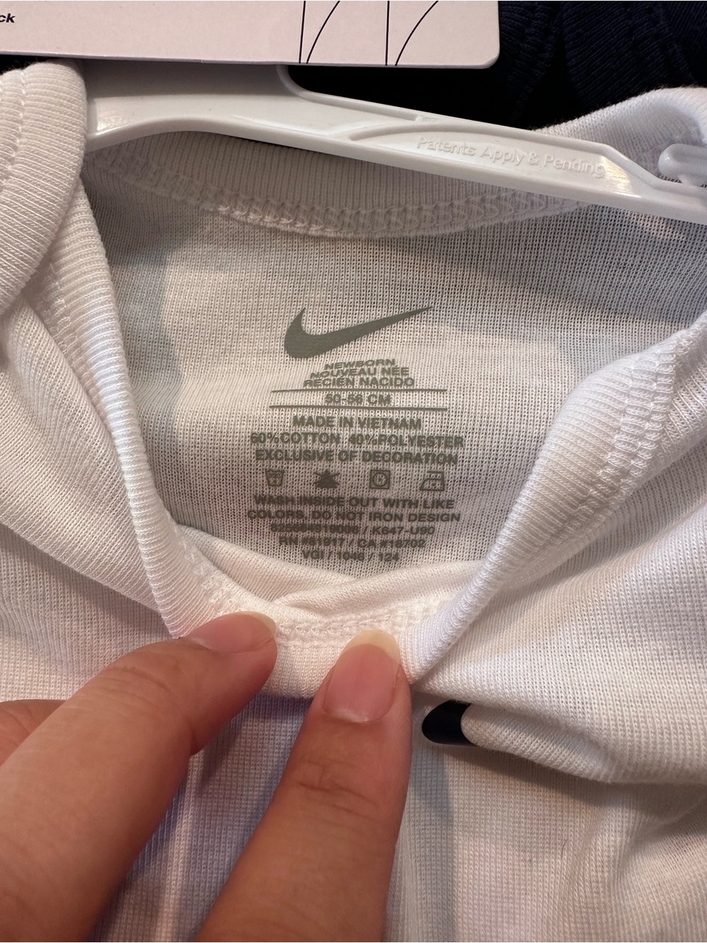 Nike Baby Bodysuit 3-Pack in White, Navy & Light Blue - Sz NB - Picture 4 of 4
